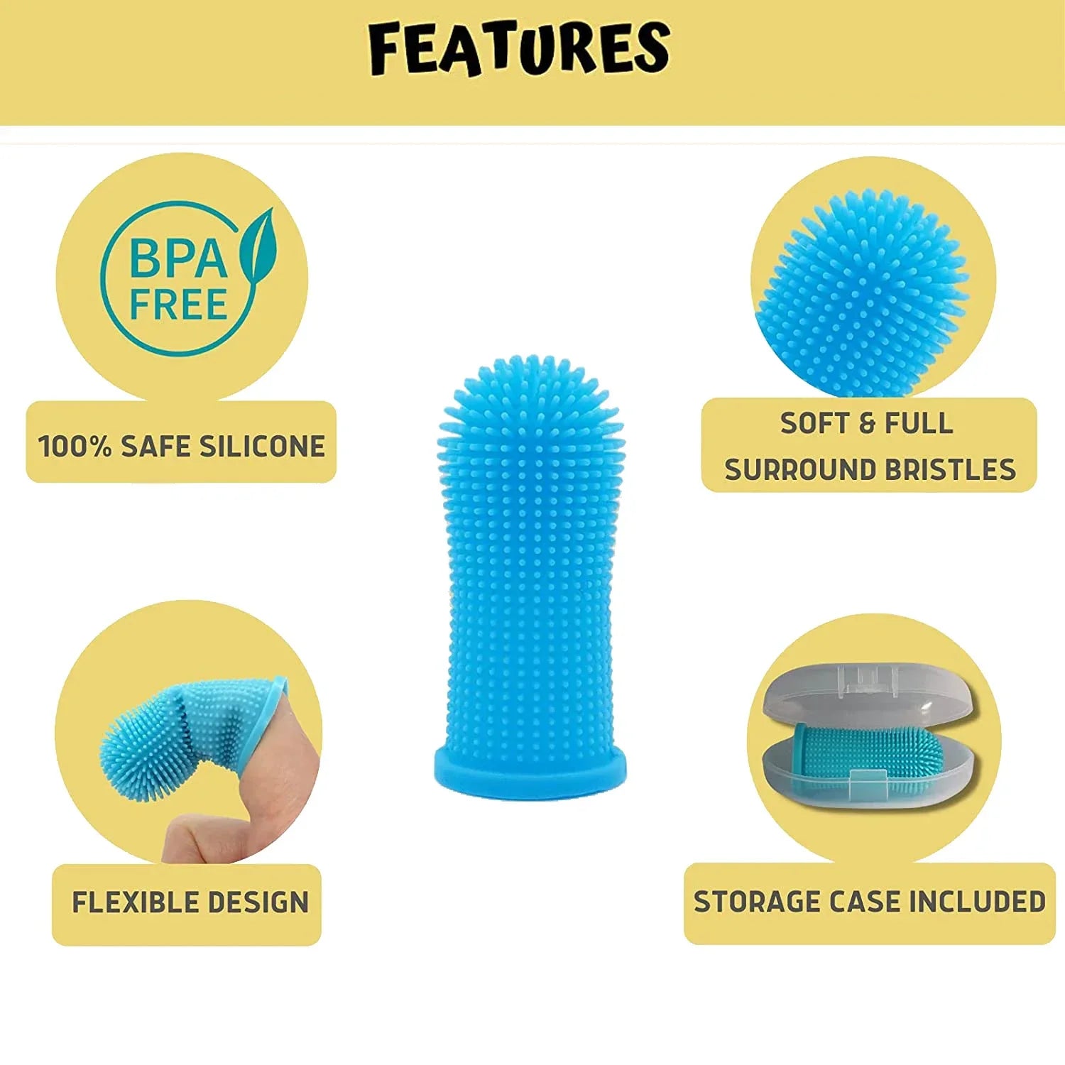 Silicone Finger Toothbrush for Dogs & Cats